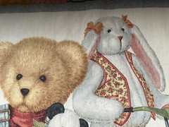Cotton Fabric Blue Jean Teddy Quilt 44″ x 35”By Daisy Kingdom 133.