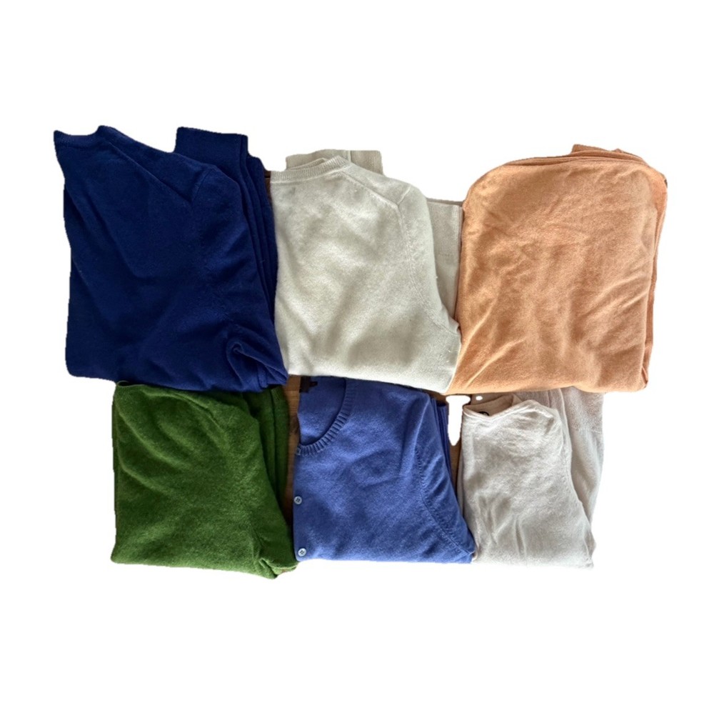 6 Pc 100% Cashmere Sweater Cutter Lot Damaged Upcycle For Crafts Flaws 2lbs 13oz