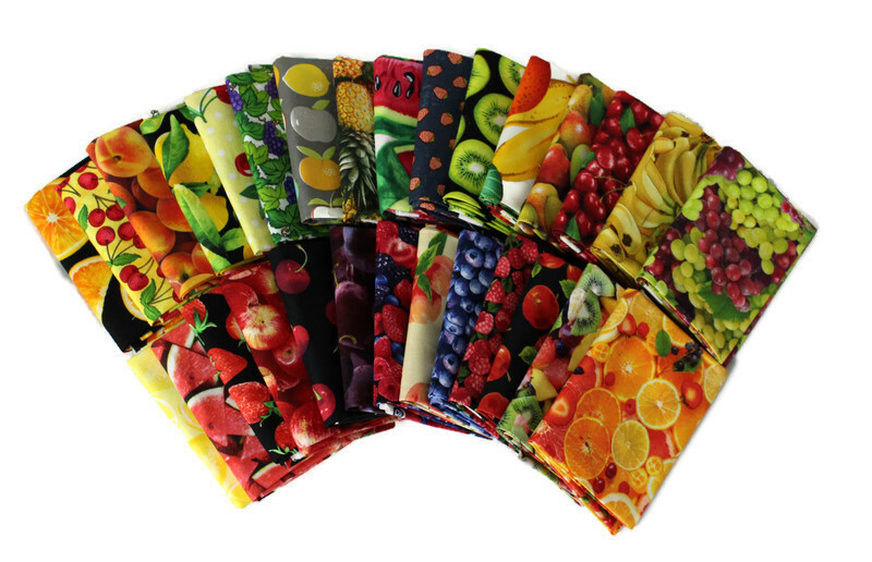 10 Fat Quarters – Fruit Citrus Fruity Food Cooking Kitchen Cotton Fabric M224.01