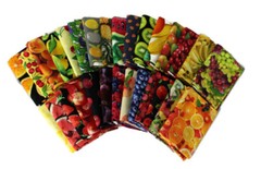 10 Fat Quarters – Fruit Citrus Fruity Food Cooking Kitchen Cotton Fabric M224.01
