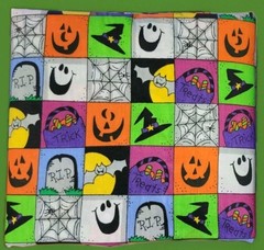 2 Yds Vintage Rare Halloween Fabric Trena’s Haunting Halloween