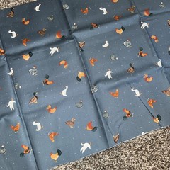 6 Farm Quilt Fabrics Mix Remnants Farm Cow Chicken Pig Craft COTTON Cottagecore