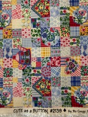 Cute as a Button by Ro Gregg for Northcott Green Cotton Fabric BTY