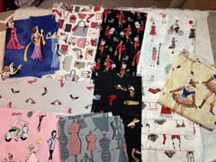Bundle lot cotton quilt fabric Novelty Fashion shoes bags dresses 1/2 lb