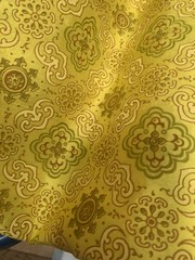 1/2 yd~ Vintage Yellow Gold Exquisite-paper thin silk Fabric~ NOS