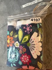 Fabric Lot 2 Yds 18 Ins 42 W Floral Op Art Flowers Home Decor Navy Pink Aqua