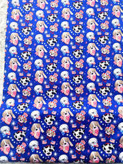 NEW – Dogs Patriotic BLUE Patriotic 100% Cotton Americana BTY Fabric Traditions