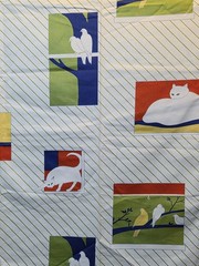 Vintage Cat Fabric Charles Parsons Retro Novelty Cotton Furnishing 120cm