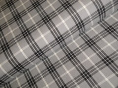 Grey Black White Large Bentley Plaid Homespun Quilt Home Decor Sewing Fabric