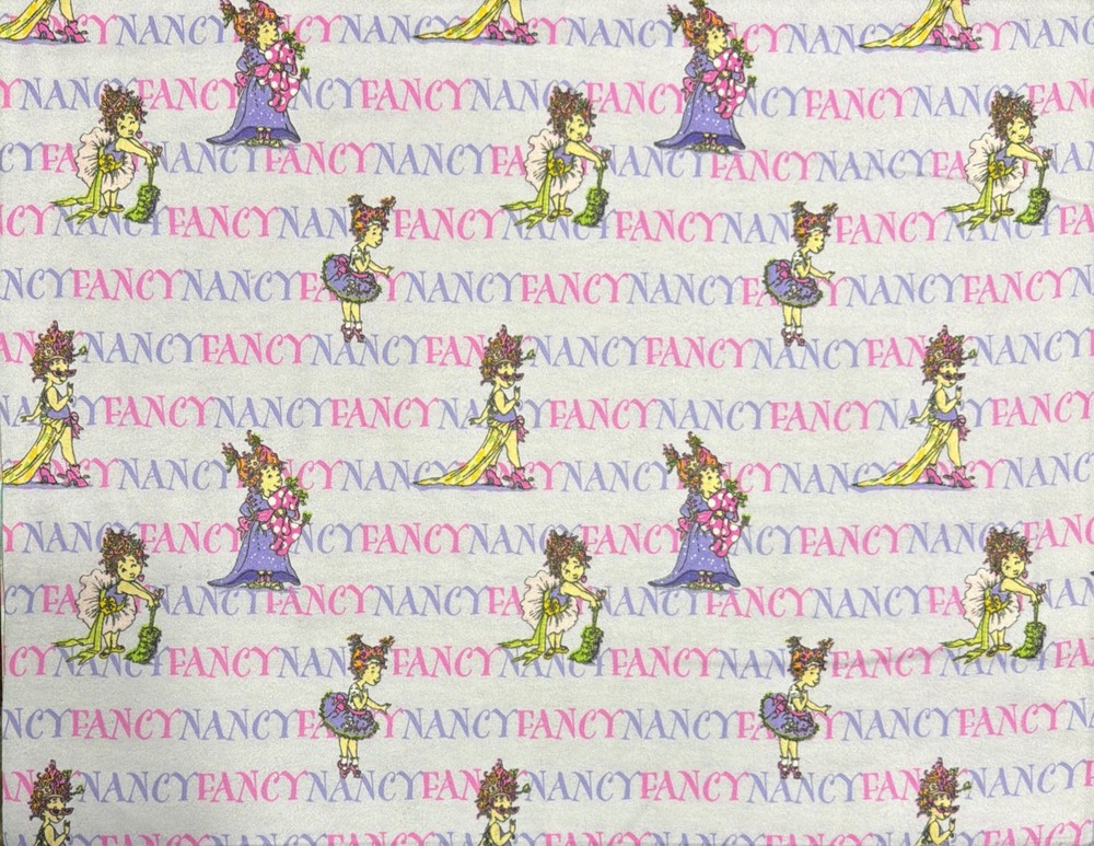 Fancy Nancy Flannel Purple Fabric Springs Creative 36″ x 42″w BTY By The Yard
