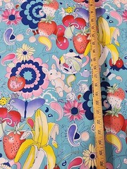 Alexander Henry Fabric Afternoon Delight 2008 Blue Cotton Fruit 1 Yard