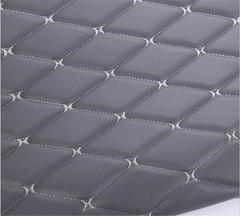 Thick Faux Leather Fabric Sponge Quilted Embroidered Car Interior Material Trims