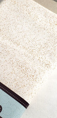 CRAFTY CUTS 100% Cotton Fabric IVORY WITH GOLD GLITTER – 1 yd (36″ x 44″)