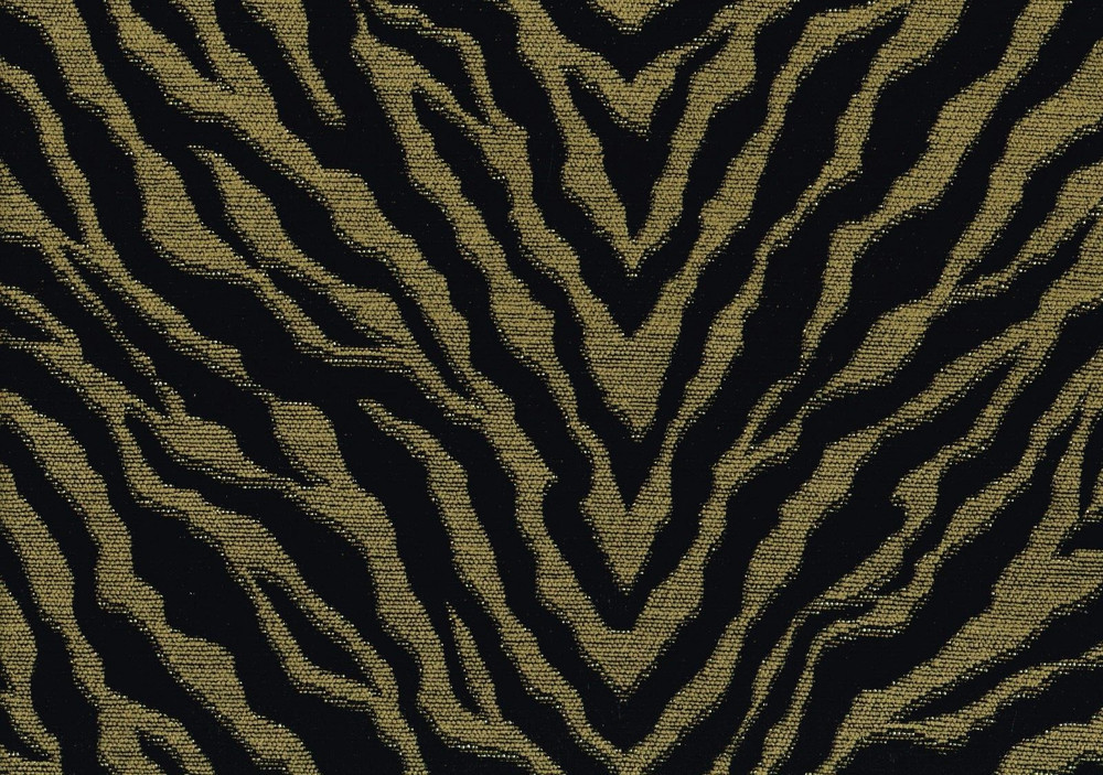 1 Sample Designer Fabric Black Gold Animal Print Woven Drapery Upholstery