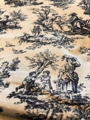 Toile Fabric Light Blue Background With Darker Blue Print 2 Yards Cotton