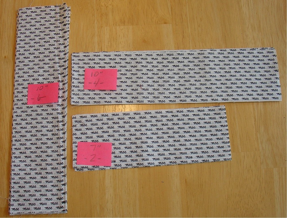 Remnant Strips 2.5″ x 7″ and 2.5″ x 10″ Lengths Fabric White Black MOO COTTON