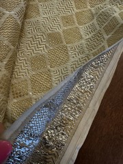 Vintage MCM Gold Silver Metallic Lamé Fabric 2.5 YDS 43″W Modern Texture LtWt