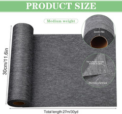 Medium Weight Interfacing Fabric for Sewing: Grey 11.6″ X 30Yd Iron on Non-Woven