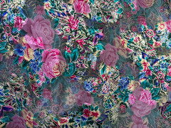 Multicolor of Roses Garden Floral Print Chiffon Fabric Sold by the Yard 46″ wide