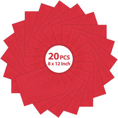 20PCS Red Felt Fabric Sheets – 8″X 12″ Single Color for Crafts, Sewing, Patchwor