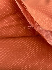 4yd VTG 70s Orange White Polka Dot Fabric FINE COTTON CLOTH PreShrunk No Crease