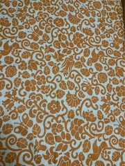 4.5 yards of DAVID HICKS orange-and-white parrot botanical upholstery fabric
