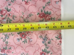 Vintage Joan Kessler Concord Floral Fabric 1.8 Yds Scroll Cotton Pink Mauve 90s