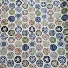 Old Fashioned Floral Plates on Ivory Japanese Cotton Shirting – NO METALLIC