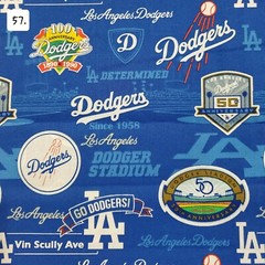 Sports Cotton Fabric by the ½ yard- Baseball Teams