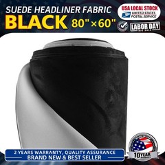 80″×60″ Black Suede Headliner Fabric with Foam Backing Mate Car Roof Upholstery