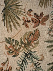 Fern Palm Print Cotton Tapestry Fabric Tan Green Brown 1+ Y #2
