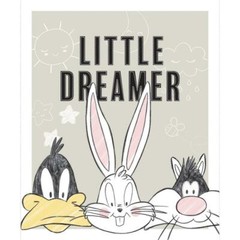 Looney Tunes – Little Dreamer Light Grey 36″ Panel Cotton Fabric(FREE SHIPPING)
