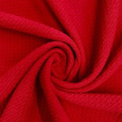 Steffi RED Polyester Spandex Solid Textured Bullet Knit Fabric for Bows, Headwr