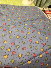 3 Yards Vintage Blue With Green Red Yellow Apples 100 Cotton Fabric Quilting