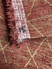 Burgundy Gold Diamond Print Upholstery Fabric 4 Yards Plus 15 Inches x 54″