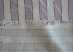 20+ YDS AVAIL / P. KAUFMANN/ LILAC and WHITE STRIPE / MED WEIGHT / 100% COTTON /