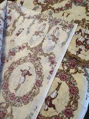 RARE Vtg Cotton FABRIC La Comedie Italienne Ledoux Hermes Scarf Style Art BTHY