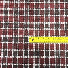 Double Knit Poly Jacquard Plaid Check Wine Color 59″W Fabric lot of 5 Yards $15