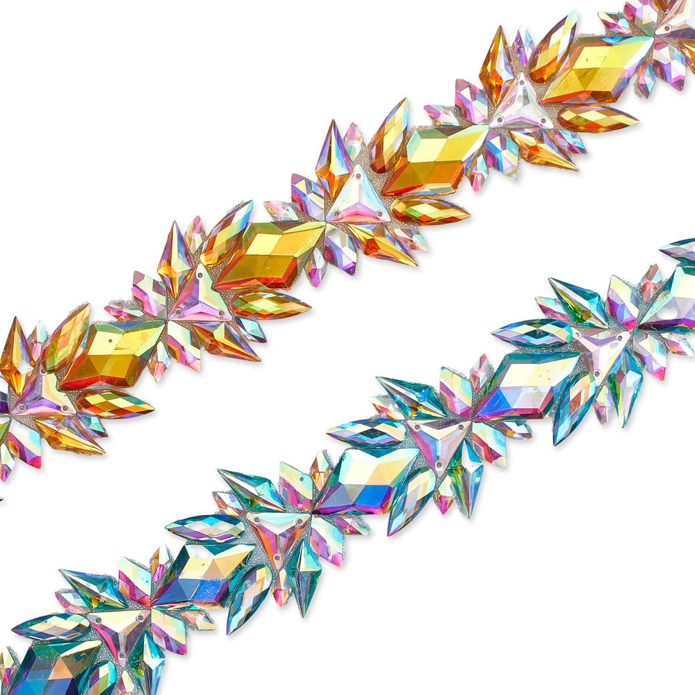 Icy Resin Rhinestone Iron On Gel Backed Trim Sold By The Yard