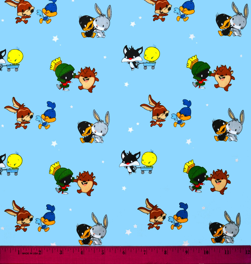 Baby Looney Tunes Fabric – HALF YARD – 100% Cotton – Quilting Toons Daffy Duck