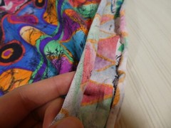 Vintage 90s Fabric Pastel Colorful Geometric Flowers Squiggles Cotton? K1