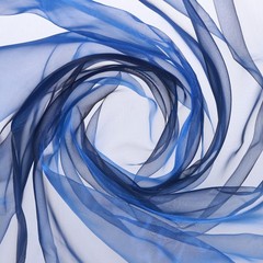 10 Yards x 59″ Iridescent Sheer Organza Fabric, Gradient Sapphire Blue Black