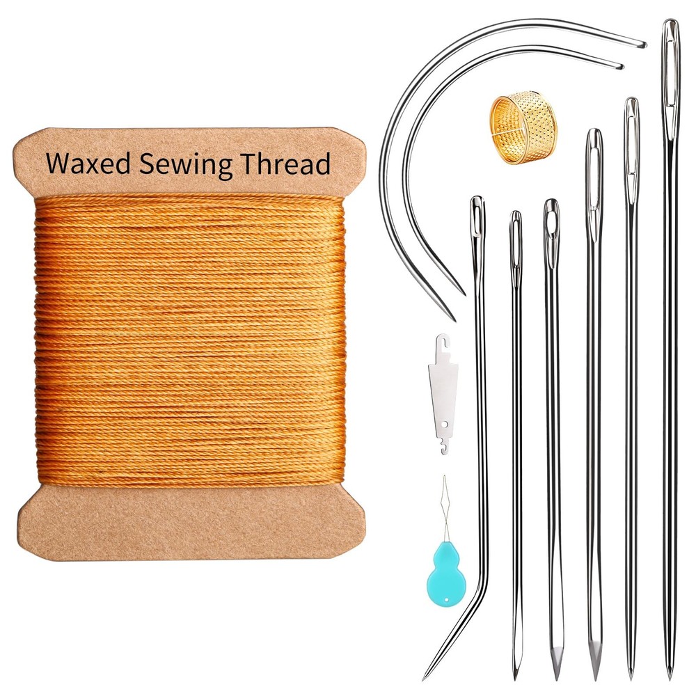 KAQRHFT Repair Sewing Kit, Upholstery Needle and Thread Kit with 32 Coffee