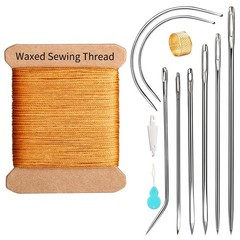 KAQRHFT Repair Sewing Kit, Upholstery Needle and Thread Kit with 32 Coffee