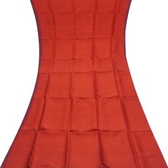 Vintage Red 100% Pure Silk Handloom Sari Remnant 5YD Craft Fabric Silk Scrap