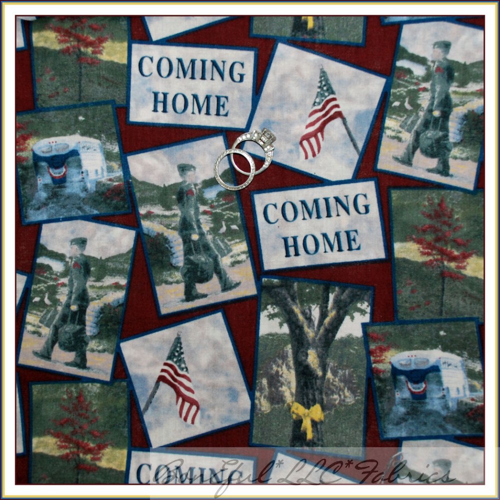 BonEful Fabric FQ Cotton Quilt Patchwork HERO American Flag Military Boy 911 OOP