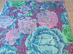 KAFFE FASSETT CABBAGE & ROSE WOOD BLUE GP38 1/2 yard purple background original