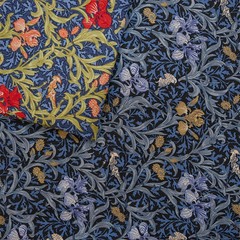 57x19in William Morris Iris Print Cotton Fabric for Sewing Dress Clothes Curtain
