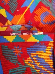 5.5 Yds×43″Vtg.Retro Bold Colors Cotton/Synthetic Blend Lightweight Fabric (#41)