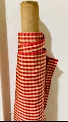 Kravet Basics Small Check/Plaid 100% Silk Taffeta Fabric Red & White -6 Yards